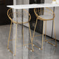 Modern White Stone Top Bistro Table with Acrylic Base for Small Places Clearhalo 'Bar Furniture' 'Bar Tables' 'bar_tables' 'furn' 'furn_bar_tables' 'Furniture' 'Kitchen & Dining Furniture' 7749205