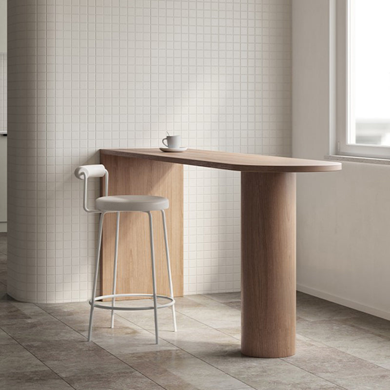 Indoor Contemporary Solid Wood Double pedestal Bar Dining Table Natural Without Chairs Clearhalo 'Bar Furniture' 'Bar Tables' 'bar_tables' 'furn' 'furn_bar_tables' 'Furniture' 'Kitchen & Dining Furniture' 7749214