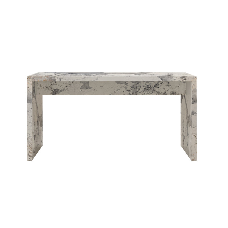 Contemporary Living Room Rectangle Double pedestal Bar Dining Table Gray-White Without Chairs Clearhalo 'Bar Furniture' 'Bar Tables' 'bar_tables' 'furn' 'furn_bar_tables' 'Furniture' 'Kitchen & Dining Furniture' 7749249