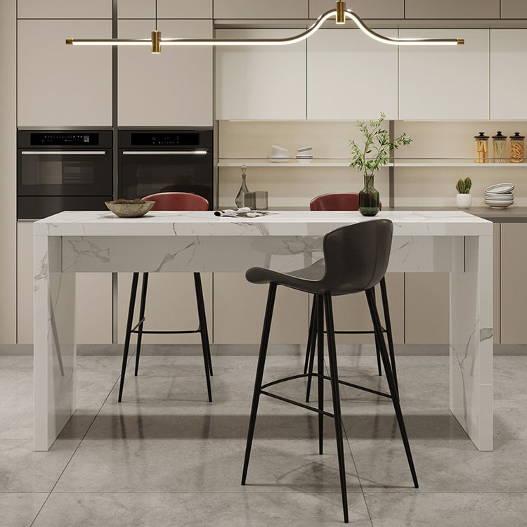 Contemporary Living Room Rectangle Double pedestal Bar Dining Table Clearhalo 'Bar Furniture' 'Bar Tables' 'bar_tables' 'furn' 'furn_bar_tables' 'Furniture' 'Kitchen & Dining Furniture' 7749251