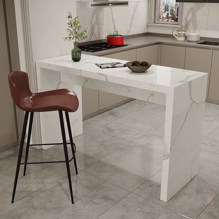 Contemporary Living Room Rectangle Double pedestal Bar Dining Table Clearhalo 'Bar Furniture' 'Bar Tables' 'bar_tables' 'furn' 'furn_bar_tables' 'Furniture' 'Kitchen & Dining Furniture' 7749253