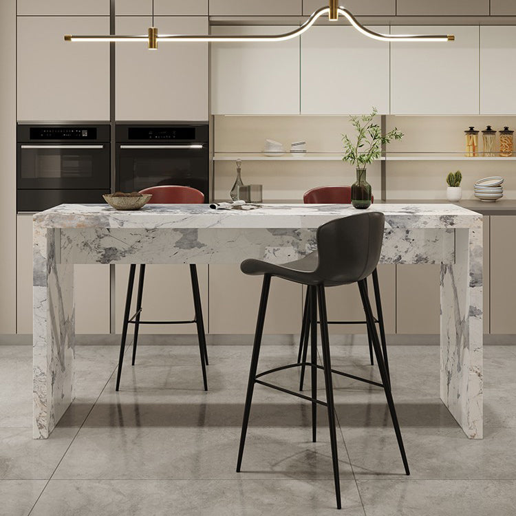 Contemporary Living Room Rectangle Double pedestal Bar Dining Table Clearhalo 'Bar Furniture' 'Bar Tables' 'bar_tables' 'furn' 'furn_bar_tables' 'Furniture' 'Kitchen & Dining Furniture' 7749255