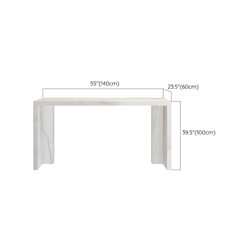 Contemporary Living Room Rectangle Double pedestal Bar Dining Table Clearhalo 'Bar Furniture' 'Bar Tables' 'bar_tables' 'furn' 'furn_bar_tables' 'Furniture' 'Kitchen & Dining Furniture' 7749259