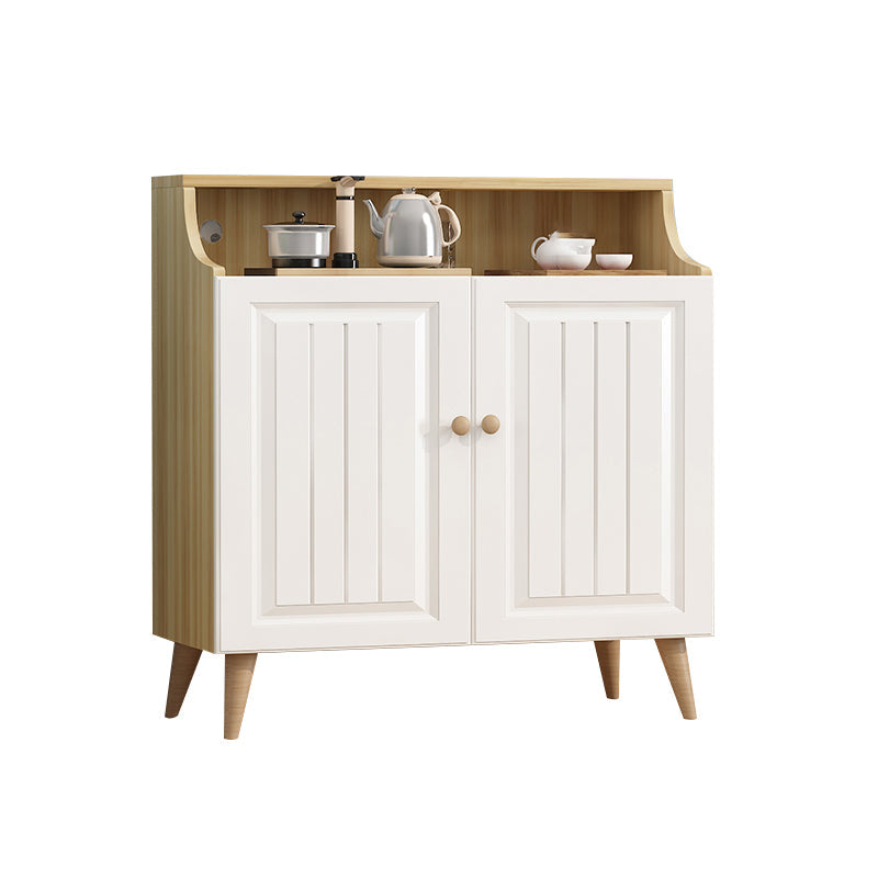 Contemporary Style Wood Adjustable Shelving Buffet Sideboard with Cabinets 31.5"L x 11.8"W x 39.4"H Natural Clearhalo 'buffet_sideboard' 'Buffets & Sideboards' 'furn' 'furn_buffet_sideboard' 'Furniture' 'Kitchen & Dining Furniture' 7749380