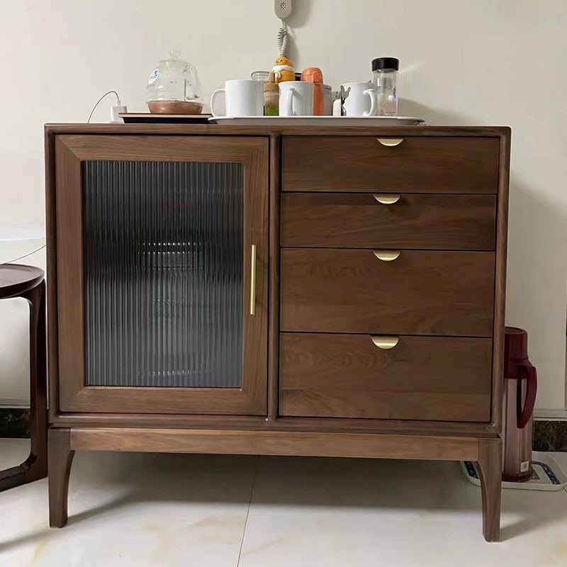 Armadietto di sideboard in legno massiccio in stile contemporaneo con armadio e cassetti