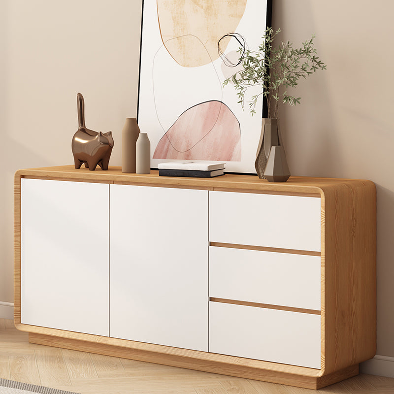 Modern Style Wood Sideboard Cabinet with Cabinets and Drawers Clearhalo 'buffet_sideboard' 'Buffets & Sideboards' 'furn' 'furn_buffet_sideboard' 'Furniture' 'Kitchen & Dining Furniture' 7749462