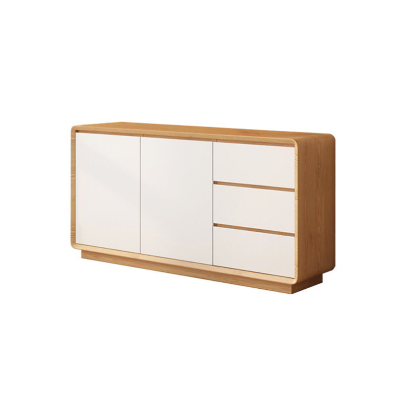 Modern Style Wood Sideboard Cabinet with Cabinets and Drawers Natural White Clearhalo 'buffet_sideboard' 'Buffets & Sideboards' 'furn' 'furn_buffet_sideboard' 'Furniture' 'Kitchen & Dining Furniture' 7749463