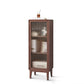 Modern Living Room Curio Cabinet Solid Wood with Glass Doors 18"L x 14"W x 49"H Nut-Brown Clearhalo 'Display & China Cabinets' 'display_china_cabinets' 'furn' 'furn_display_china_cabinets' 'Furniture' 'Kitchen & Dining Furniture' 7749518
