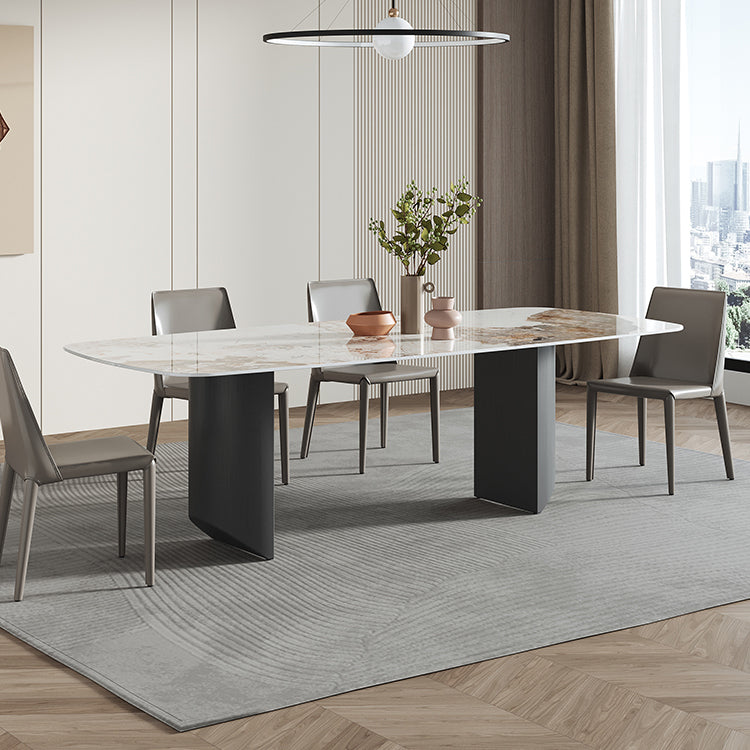 Sedie da pranzo e accento in pelle finta moderna per sala da pranzo