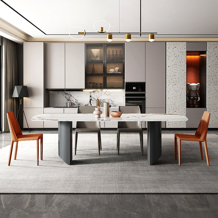 Sedie da pranzo e accento in pelle finta moderna per sala da pranzo