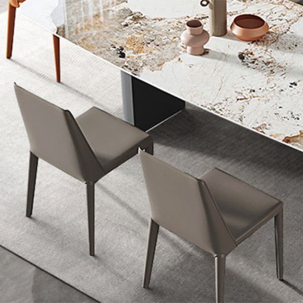 Sedie da pranzo e accento in pelle finta moderna per sala da pranzo