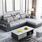 82.67"Long Square Arms Sofa for Living Room Contemporary with Sewn Pillow Back Grey Faux Leather Clearhalo 'furn' 'furn_sofas' 'Furniture' 'Living Room Furniture' 'Sofa' 'sofas' 7750862