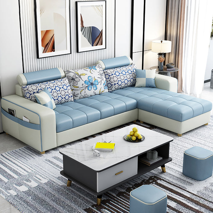 82.67"Long Square Arms Sofa for Living Room Contemporary with Sewn Pillow Back Clearhalo 'furn' 'furn_sofas' 'Furniture' 'Living Room Furniture' 'Sofa' 'sofas' 7750866
