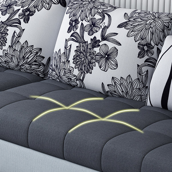 82.67"Long Square Arms Sofa for Living Room Contemporary with Sewn Pillow Back Clearhalo 'furn' 'furn_sofas' 'Furniture' 'Living Room Furniture' 'Sofa' 'sofas' 7750874