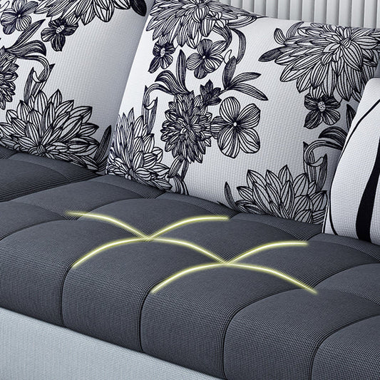 82.67"Long Square Arms Sofa for Living Room Contemporary with Sewn Pillow Back Clearhalo 'furn' 'furn_sofas' 'Furniture' 'Living Room Furniture' 'Sofa' 'sofas' 7750874