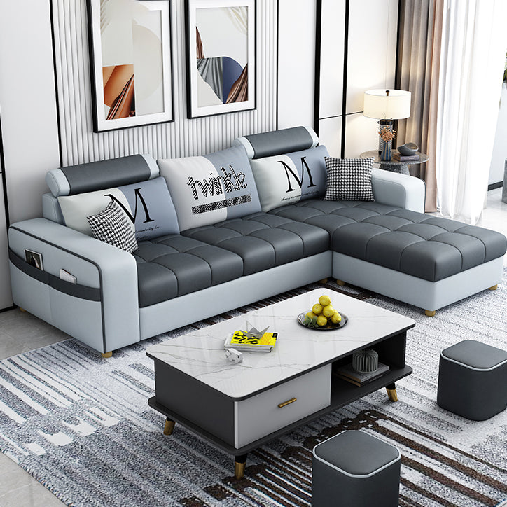 82.67"Long Square Arms Sofa for Living Room Contemporary with Sewn Pillow Back Clearhalo 'furn' 'furn_sofas' 'Furniture' 'Living Room Furniture' 'Sofa' 'sofas' 7750878