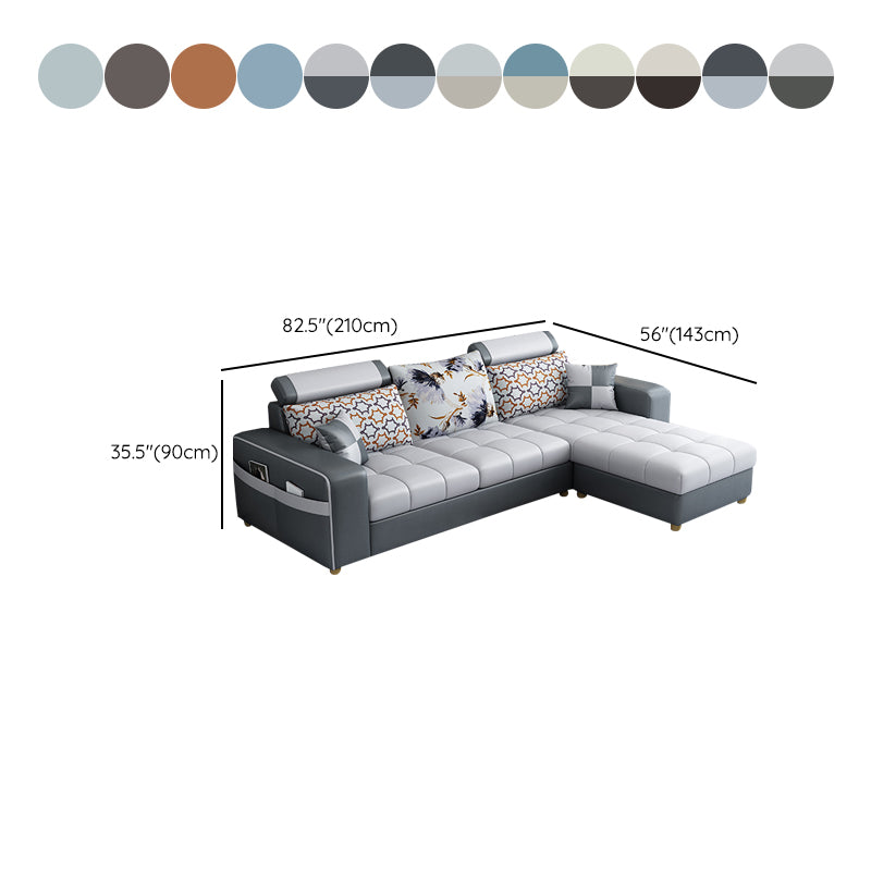 82.67"Long Square Arms Sofa for Living Room Contemporary with Sewn Pillow Back Clearhalo 'furn' 'furn_sofas' 'Furniture' 'Living Room Furniture' 'Sofa' 'sofas' 7750885