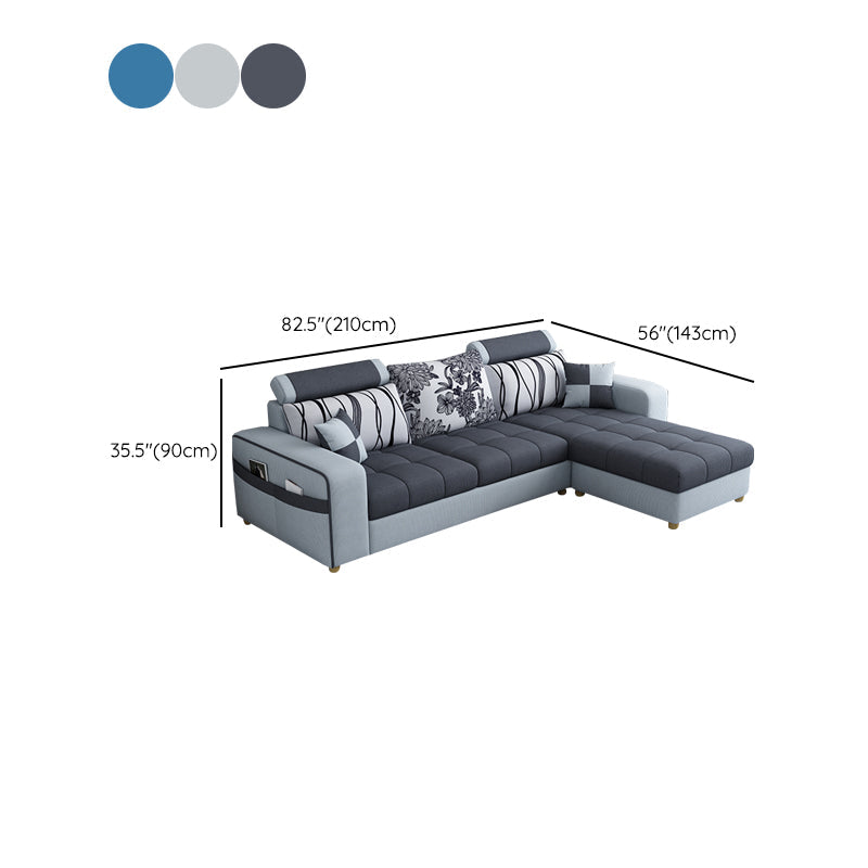 82.67"Long Square Arms Sofa for Living Room Contemporary with Sewn Pillow Back Clearhalo 'furn' 'furn_sofas' 'Furniture' 'Living Room Furniture' 'Sofa' 'sofas' 7750887