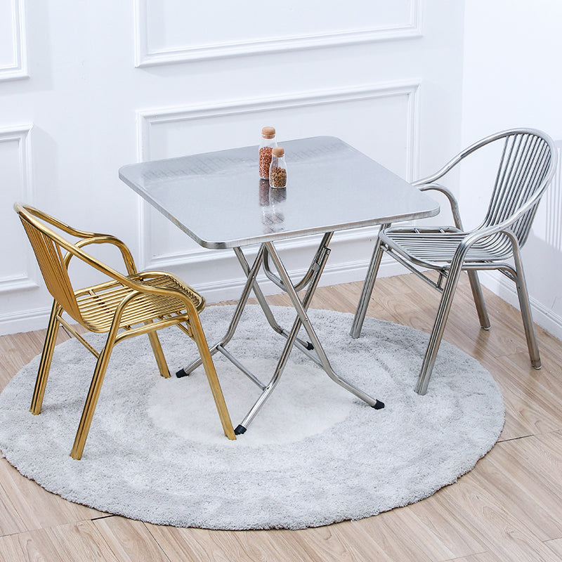 Sedia da pranzo in metallo da sala da pranzo contemporaneo con braccio