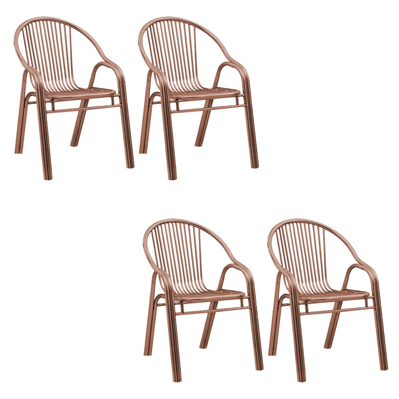 Sedia da pranzo in metallo da sala da pranzo contemporaneo con braccio