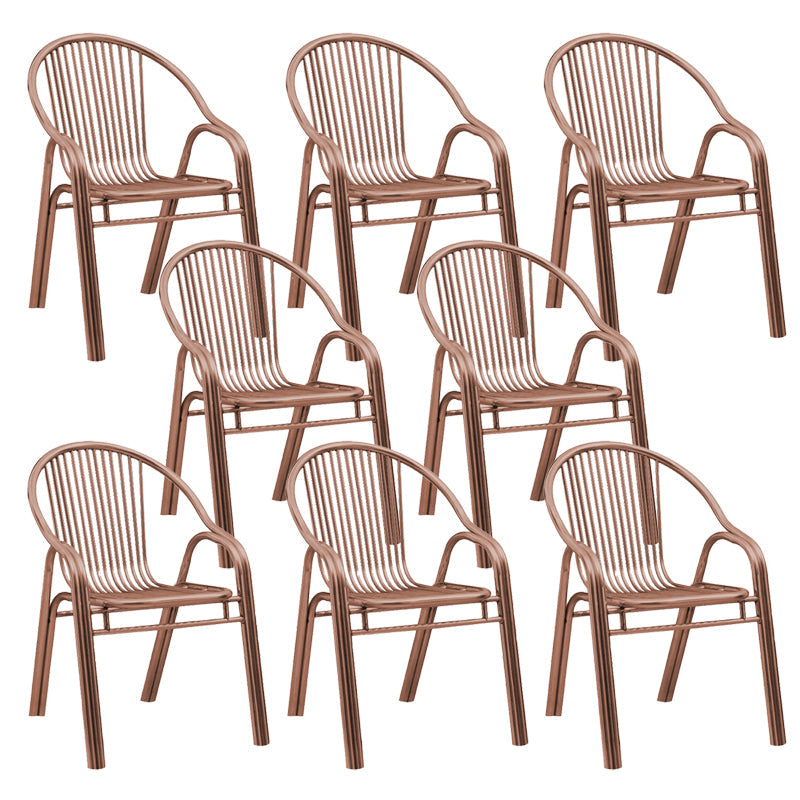 Sedia da pranzo in metallo da sala da pranzo contemporaneo con braccio