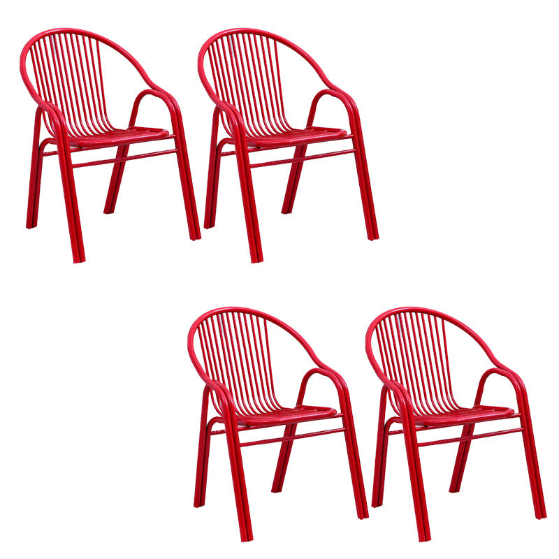 Sedia da pranzo in metallo da sala da pranzo contemporaneo con braccio