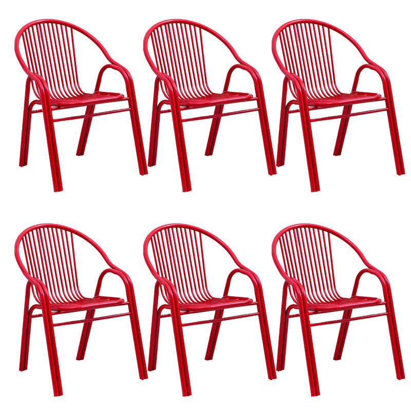 Sedia da pranzo in metallo da sala da pranzo contemporaneo con braccio