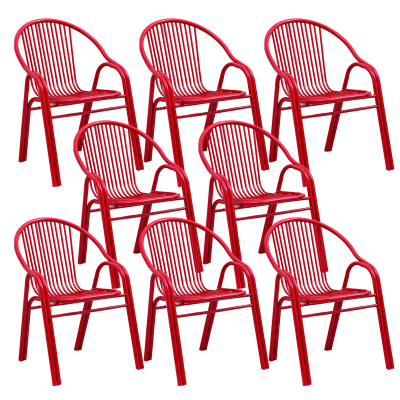 Sedia da pranzo in metallo da sala da pranzo contemporaneo con braccio