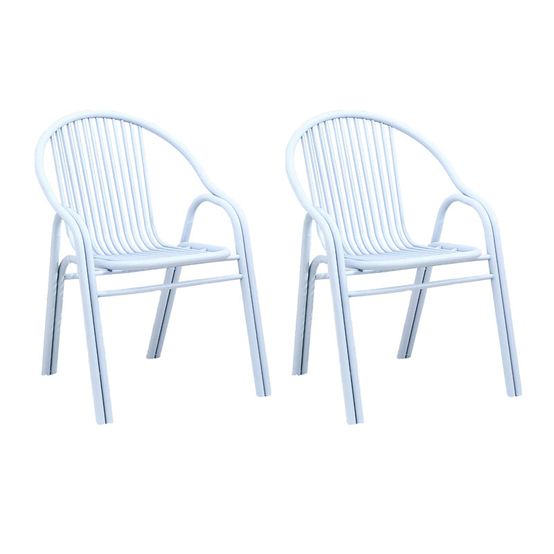 Sedia da pranzo in metallo da sala da pranzo contemporaneo con braccio