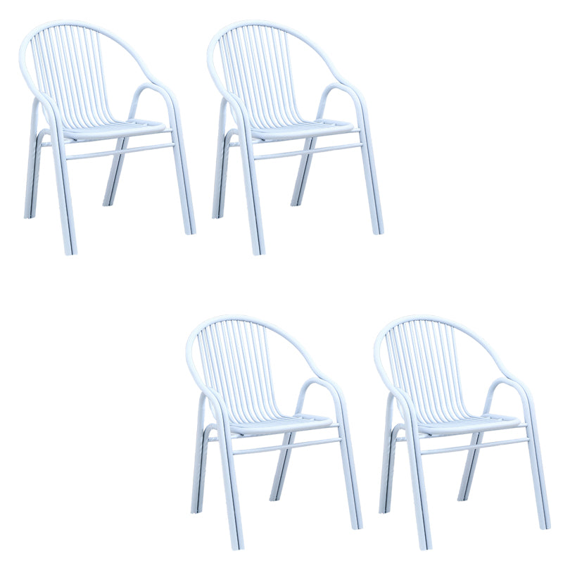 Sedia da pranzo in metallo da sala da pranzo contemporaneo con braccio