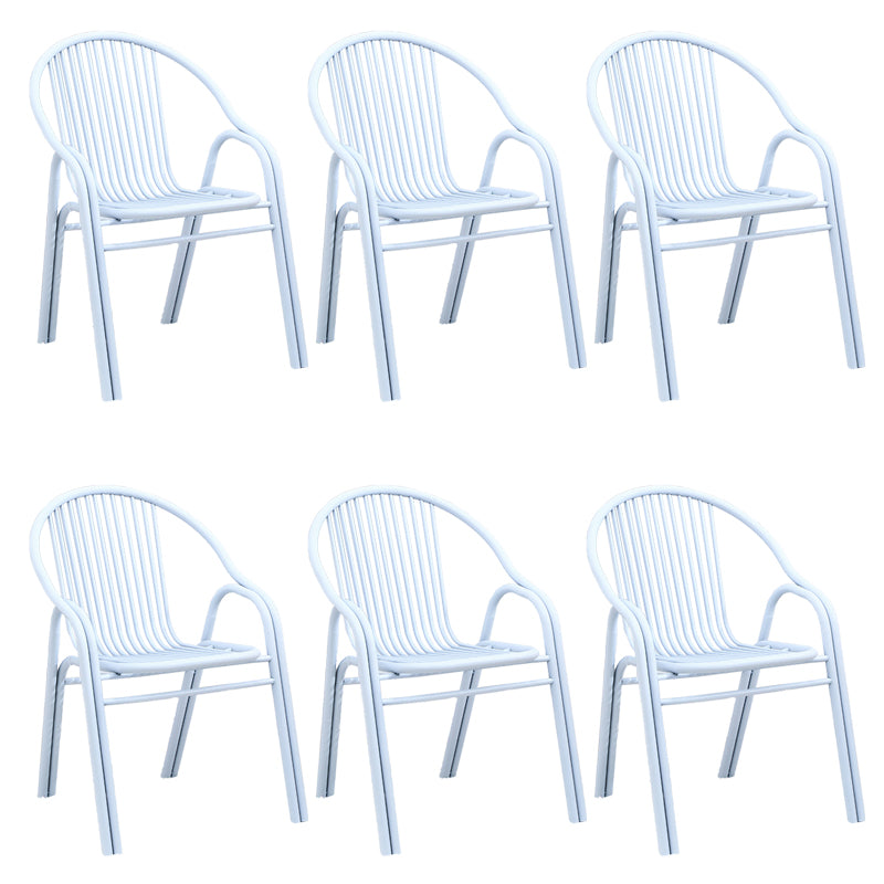 Sedia da pranzo in metallo da sala da pranzo contemporaneo con braccio