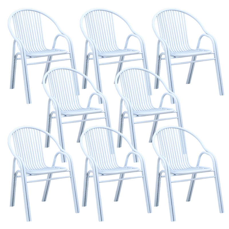 Sedia da pranzo in metallo da sala da pranzo contemporaneo con braccio