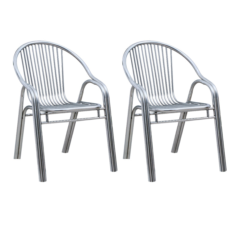 Sedia da pranzo in metallo da sala da pranzo contemporaneo con braccio