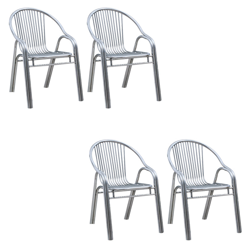 Sedia da pranzo in metallo da sala da pranzo contemporaneo con braccio