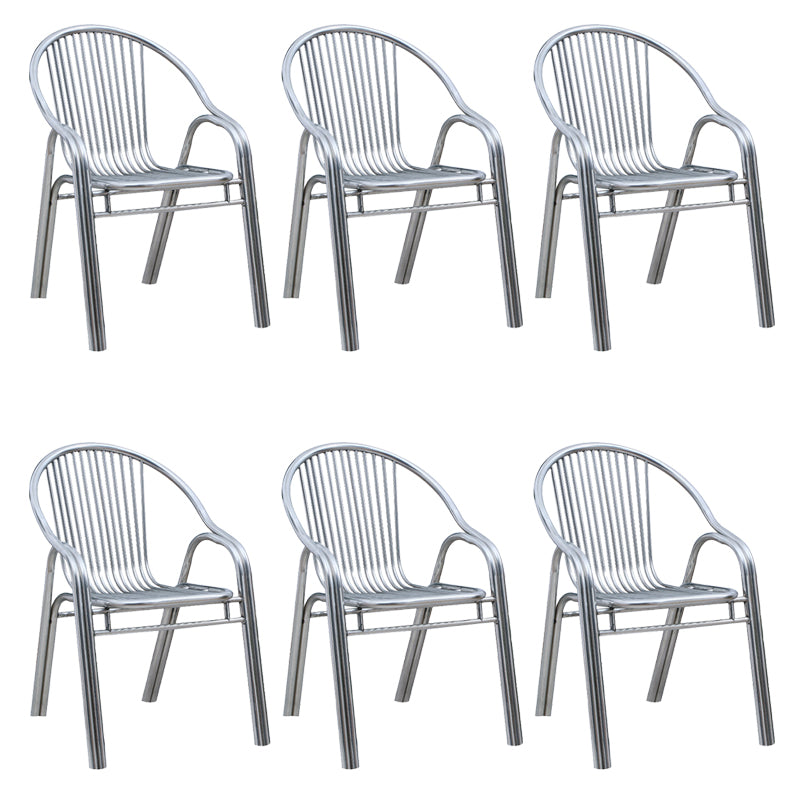 Sedia da pranzo in metallo da sala da pranzo contemporaneo con braccio