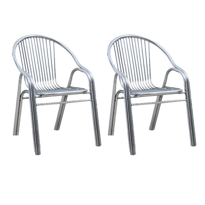 Sedia da pranzo in metallo da sala da pranzo contemporaneo con braccio