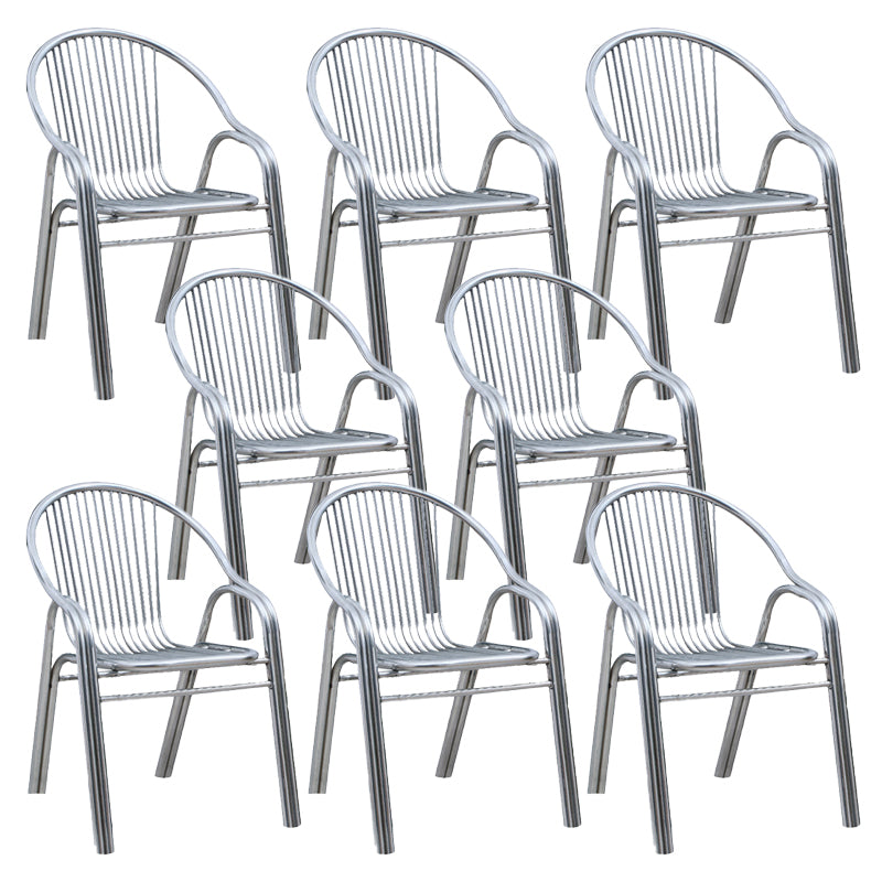 Sedia da pranzo in metallo da sala da pranzo contemporaneo con braccio