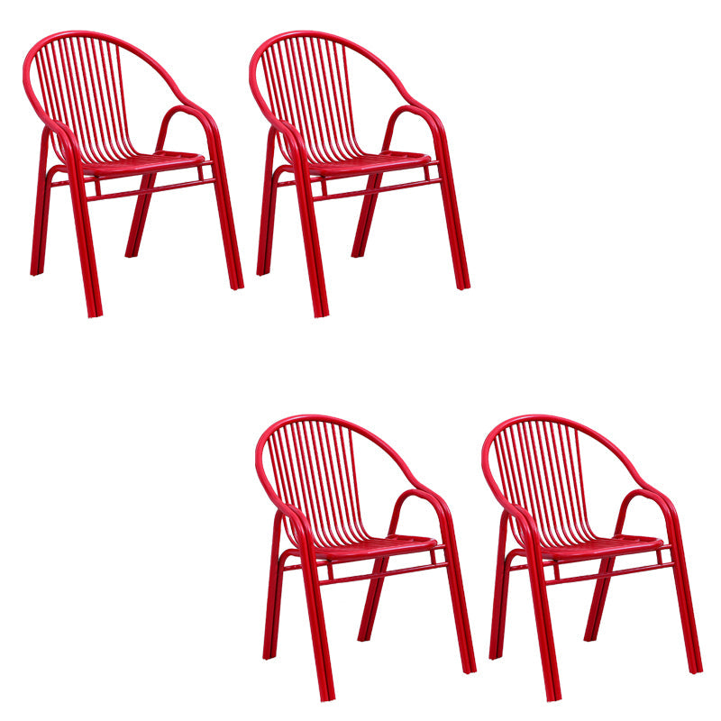 Sedia da pranzo in metallo da sala da pranzo contemporaneo con braccio