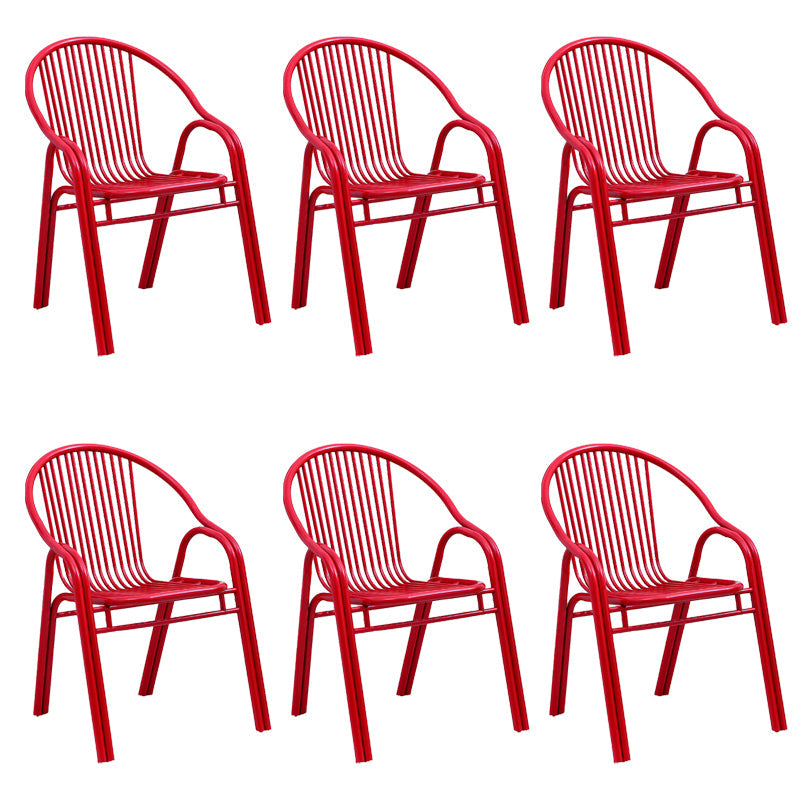 Sedia da pranzo in metallo da sala da pranzo contemporaneo con braccio