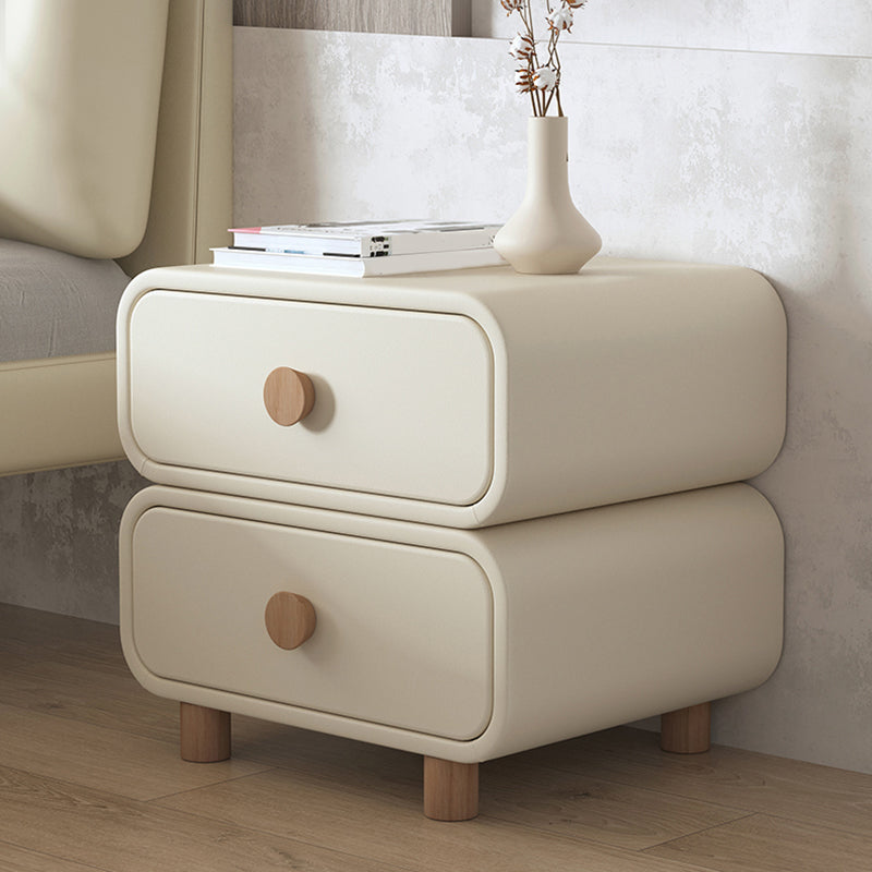 Scandinavian Pine Accent Table Nightstand 20" Tall with Legs 18"L x 16"W x 20"H Off-White 1 Piece Clearhalo 'Bedroom Furniture' 'furn' 'furn_night_stand' 'Furniture' 'night_stand' 'Nightstands' 7753054