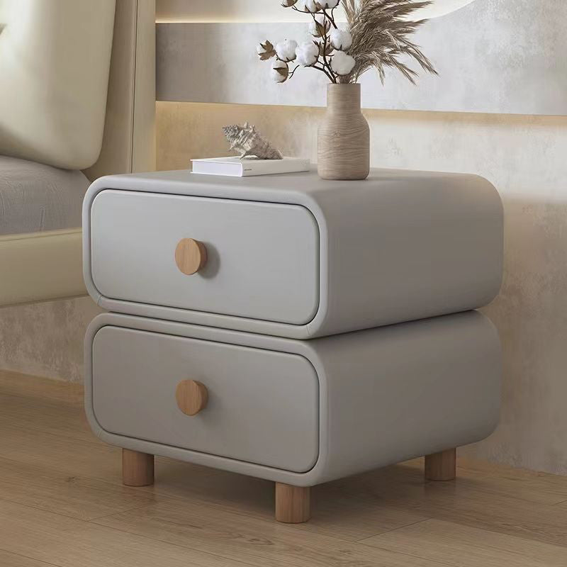 Scandinavian Pine Accent Table Nightstand 20" Tall with Legs Grey 1 Piece Clearhalo 'Bedroom Furniture' 'furn' 'furn_night_stand' 'Furniture' 'night_stand' 'Nightstands' 7753055