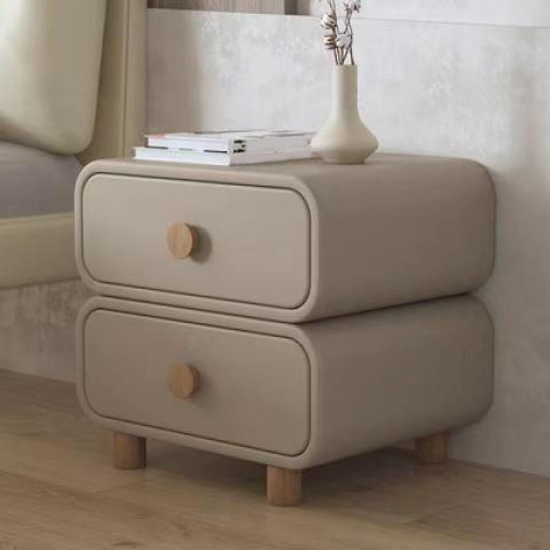 Scandinavian Pine Accent Table Nightstand 20" Tall with Legs Khaki 1 Piece Clearhalo 'Bedroom Furniture' 'furn' 'furn_night_stand' 'Furniture' 'night_stand' 'Nightstands' 7753056