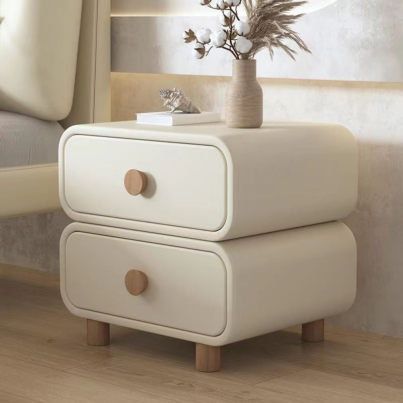 Scandinavian Pine Accent Table Nightstand 20" Tall with Legs 20"L x 16"W x 20"H Off-White 1 Piece Clearhalo 'Bedroom Furniture' 'furn' 'furn_night_stand' 'Furniture' 'night_stand' 'Nightstands' 7753060