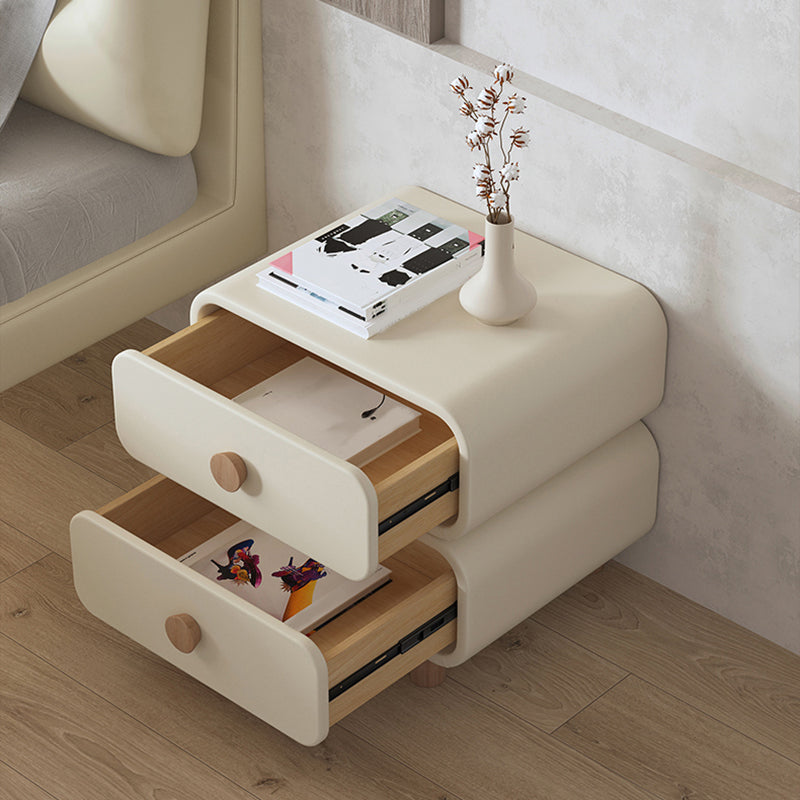 Scandinavian Pine Accent Table Nightstand 20" Tall with Legs 16"L x 16"W x 20"H Off-White 1 Piece Clearhalo 'Bedroom Furniture' 'furn' 'furn_night_stand' 'Furniture' 'night_stand' 'Nightstands' 7753061