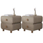 Scandinavian Pine Accent Table Nightstand 20" Tall with Legs Khaki 2 Piece Set Clearhalo 'Bedroom Furniture' 'furn' 'furn_night_stand' 'Furniture' 'night_stand' 'Nightstands' 7753066