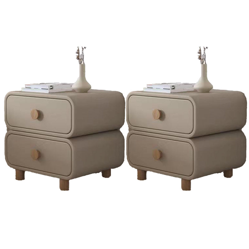 Scandinavian Pine Accent Table Nightstand 20" Tall with Legs Khaki 2 Piece Set Clearhalo 'Bedroom Furniture' 'furn' 'furn_night_stand' 'Furniture' 'night_stand' 'Nightstands' 7753066