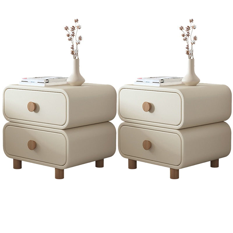 Scandinavian Pine Accent Table Nightstand 20" Tall with Legs Off-White 2 Piece Set Clearhalo 'Bedroom Furniture' 'furn' 'furn_night_stand' 'Furniture' 'night_stand' 'Nightstands' 7753071