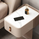 ストーンアクセントテーブルナイトスタンド引き出し付きコンテンポラリーナイトスタンド