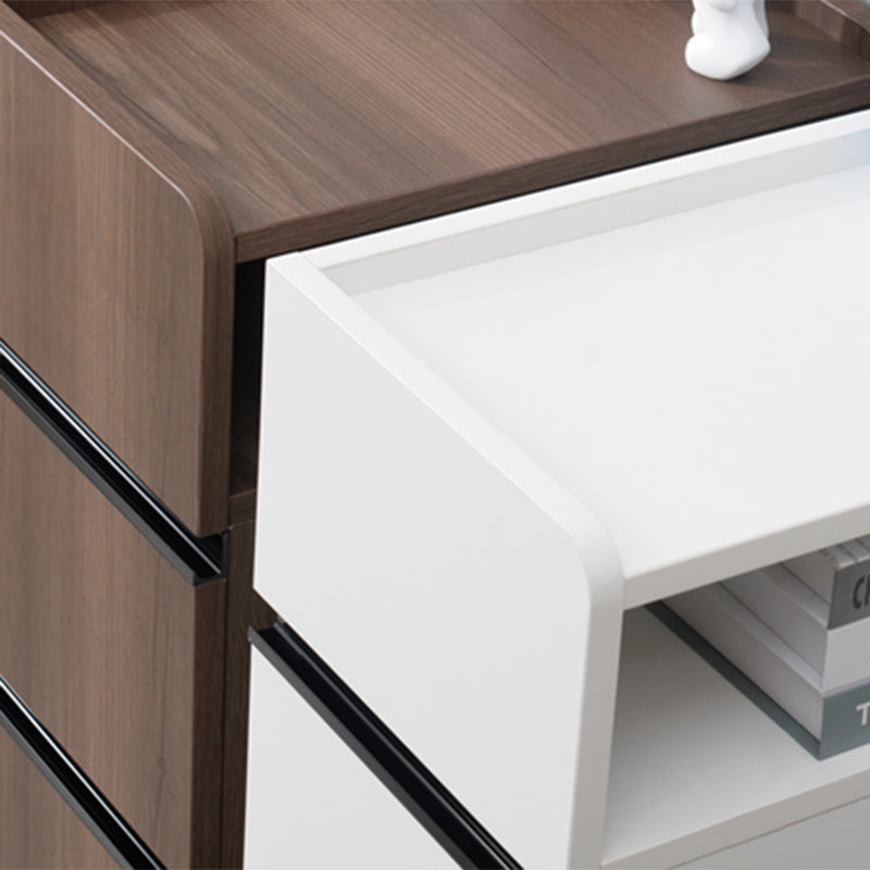 スカンジナビアのアクセントテーブルナイトスタンド25.5 "2つの引き出しがあります