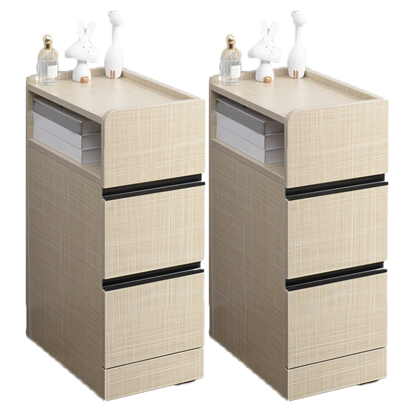 スカンジナビアのアクセントテーブルナイトスタンド25.5 "2つの引き出しがあります